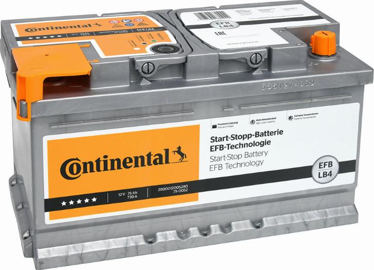 Continental 2800012005280 - Startera akumulatoru baterija autodraugiem.lv