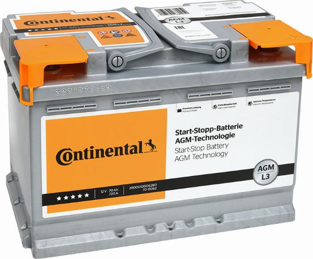 Continental 2800012006280 - Startera akumulatoru baterija autodraugiem.lv