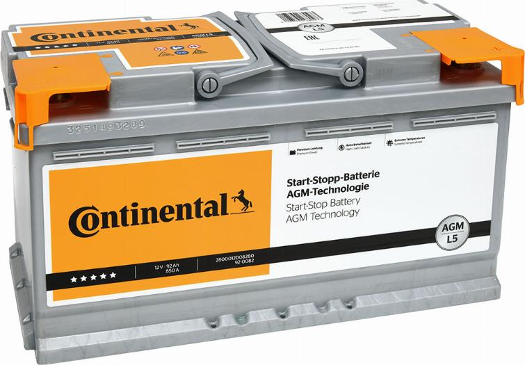 Continental 2800012008280 - Startera akumulatoru baterija autodraugiem.lv