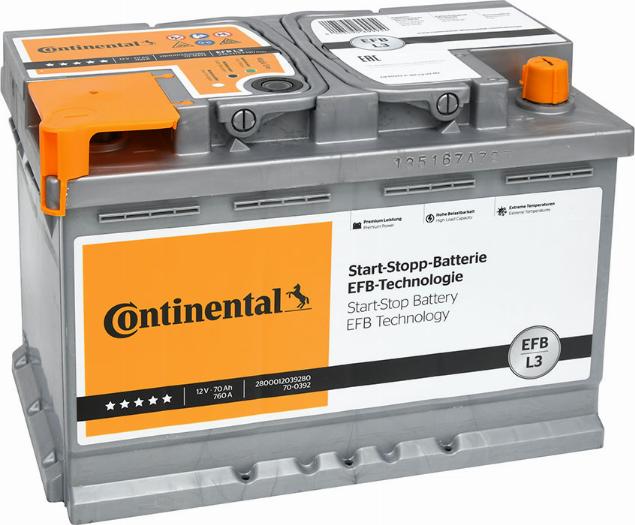 Continental 2800012039280 - Startera akumulatoru baterija autodraugiem.lv