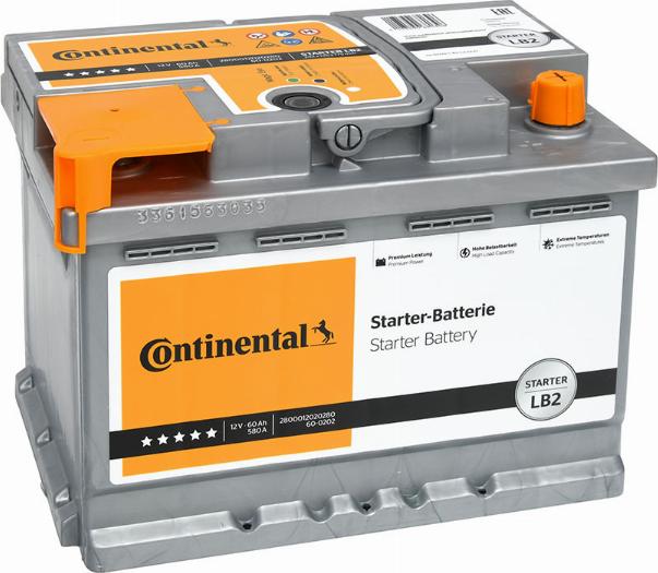 Continental 2800012020280 - Startera akumulatoru baterija autodraugiem.lv