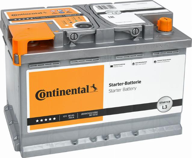 Continental 2800012023280 - Startera akumulatoru baterija autodraugiem.lv