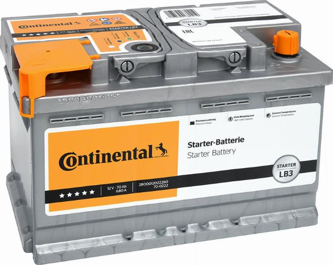 Continental 2800012022280 - Startera akumulatoru baterija autodraugiem.lv