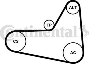 Contitech 6PK1054K1 - Ķīļrievu siksnu komplekts autodraugiem.lv