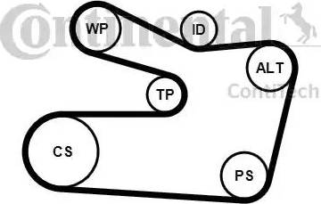 Continental 6PK1733K2 - Ķīļrievu siksnu komplekts autodraugiem.lv