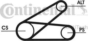 Continental 6PK873ELASTT1 - Ķīļrievu siksna autodraugiem.lv