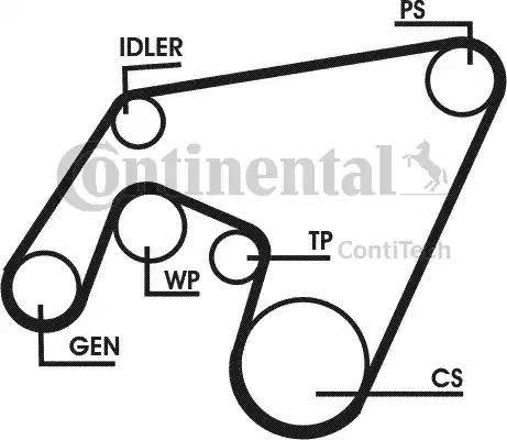 Continental 6PK2196D1 - Ķīļrievu siksna autodraugiem.lv