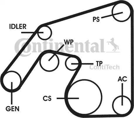 Continental 6PK2271D1 - Ķīļrievu siksnu komplekts autodraugiem.lv