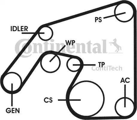 Continental 6PK-2271-D2 - Ķīļrievu siksna autodraugiem.lv