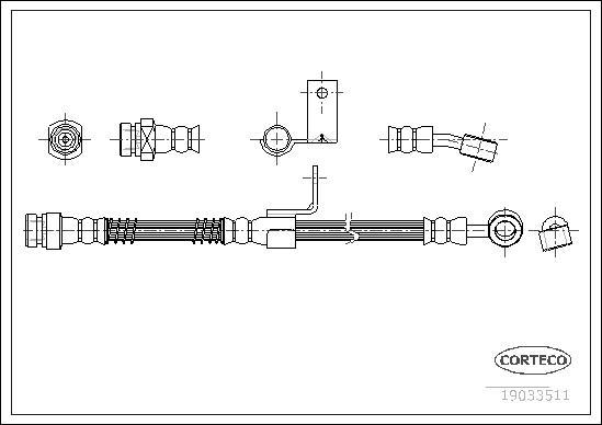 Corteco 19033511 - Bremžu šļūtene autodraugiem.lv