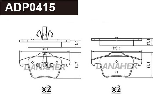 Danaher ADP0415 - Bremžu uzliku kompl., Disku bremzes autodraugiem.lv