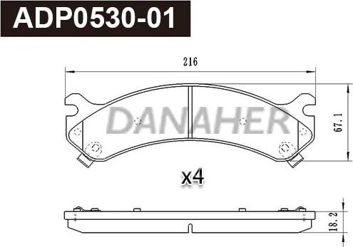 Danaher ADP0530-01 - Bremžu uzliku kompl., Disku bremzes autodraugiem.lv