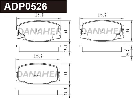 Danaher ADP0526 - Bremžu uzliku kompl., Disku bremzes autodraugiem.lv