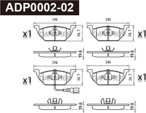 Danaher ADP0002-02 - Bremžu uzliku kompl., Disku bremzes autodraugiem.lv