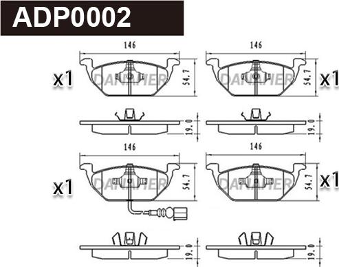 Danaher ADP0002 - Bremžu uzliku kompl., Disku bremzes autodraugiem.lv