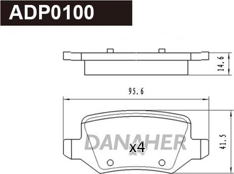 Danaher ADP0100 - Bremžu uzliku kompl., Disku bremzes autodraugiem.lv