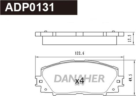 Danaher ADP0131 - Bremžu uzliku kompl., Disku bremzes autodraugiem.lv