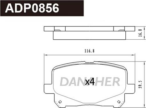 Danaher ADP0856 - Bremžu uzliku kompl., Disku bremzes autodraugiem.lv