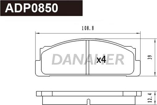 Danaher ADP0850 - Bremžu uzliku kompl., Disku bremzes autodraugiem.lv