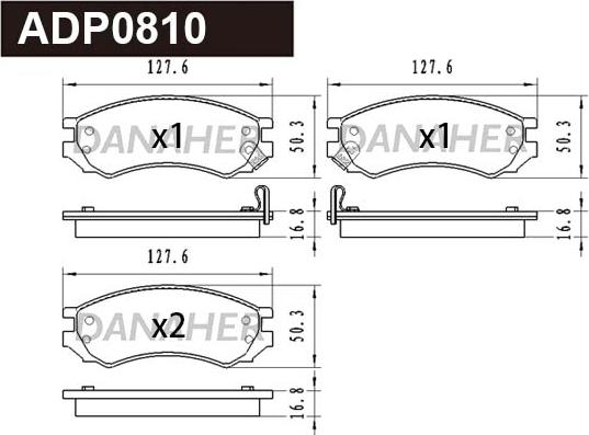 Danaher ADP0810 - Bremžu uzliku kompl., Disku bremzes autodraugiem.lv