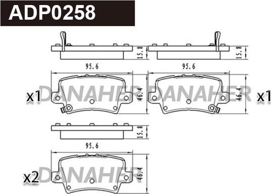 Danaher ADP0258 - Bremžu uzliku kompl., Disku bremzes autodraugiem.lv