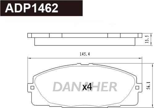 Danaher ADP1462 - Bremžu uzliku kompl., Disku bremzes autodraugiem.lv