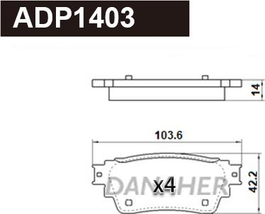 Danaher ADP1403 - Bremžu uzliku kompl., Disku bremzes autodraugiem.lv