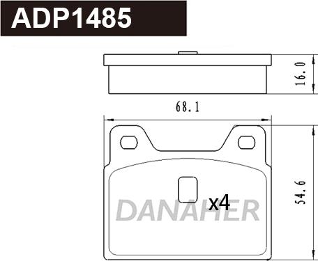 Danaher ADP1485 - Bremžu uzliku kompl., Disku bremzes autodraugiem.lv