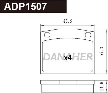 Danaher ADP1507 - Bremžu uzliku kompl., Disku bremzes autodraugiem.lv