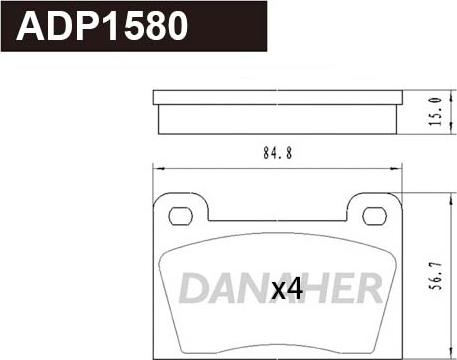 Danaher ADP1580 - Bremžu uzliku kompl., Disku bremzes autodraugiem.lv