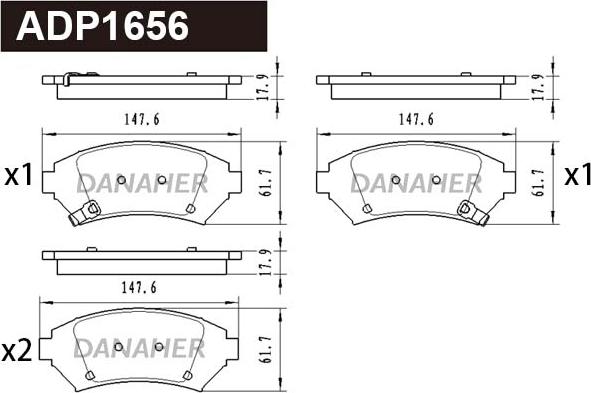 Danaher ADP1656 - Bremžu uzliku kompl., Disku bremzes autodraugiem.lv