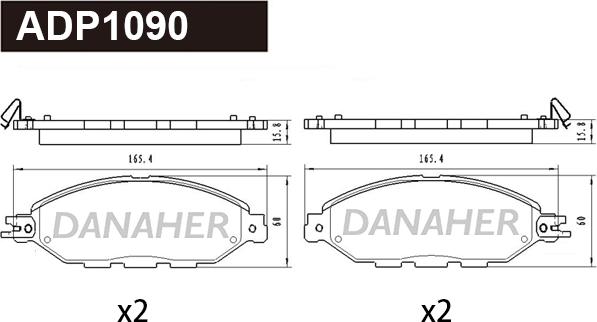 Danaher ADP1090 - Bremžu uzliku kompl., Disku bremzes autodraugiem.lv