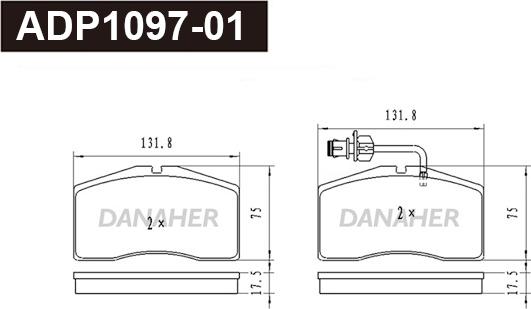 Danaher ADP1097-01 - Bremžu uzliku kompl., Disku bremzes autodraugiem.lv