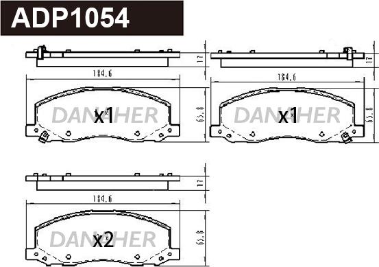 Danaher ADP1054 - Bremžu uzliku kompl., Disku bremzes autodraugiem.lv