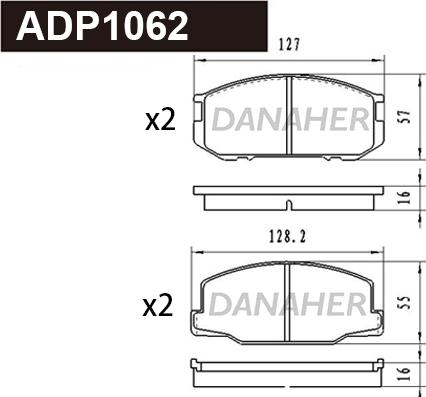 Danaher ADP1062 - Bremžu uzliku kompl., Disku bremzes autodraugiem.lv