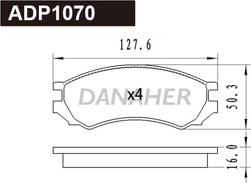 Danaher ADP1070 - Bremžu uzliku kompl., Disku bremzes autodraugiem.lv