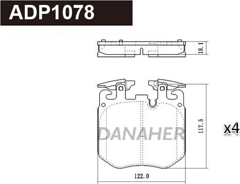 Danaher ADP1078 - Bremžu uzliku kompl., Disku bremzes autodraugiem.lv