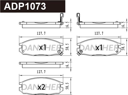 Danaher ADP1073 - Bremžu uzliku kompl., Disku bremzes autodraugiem.lv