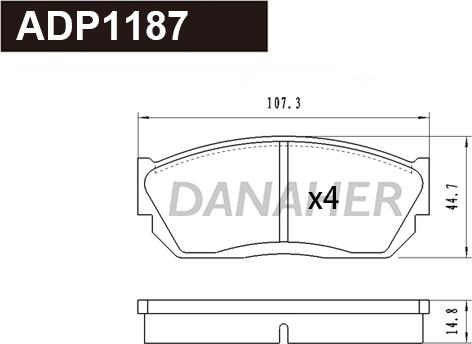 Danaher ADP1187 - Bremžu uzliku kompl., Disku bremzes autodraugiem.lv