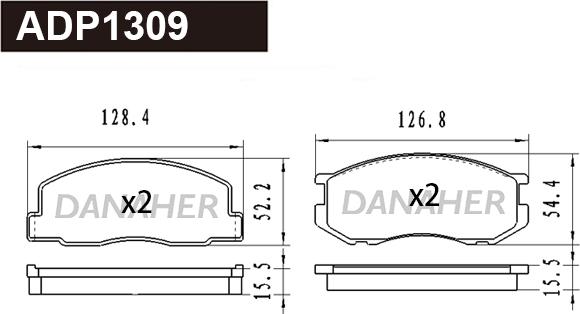 Danaher ADP1309 - Bremžu uzliku kompl., Disku bremzes autodraugiem.lv