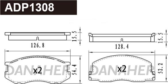 Danaher ADP1308 - Bremžu uzliku kompl., Disku bremzes autodraugiem.lv