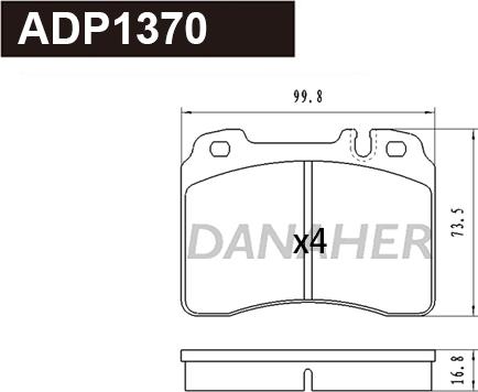 Danaher ADP1370 - Bremžu uzliku kompl., Disku bremzes autodraugiem.lv