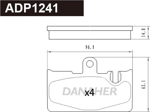 Danaher ADP1241 - Bremžu uzliku kompl., Disku bremzes autodraugiem.lv