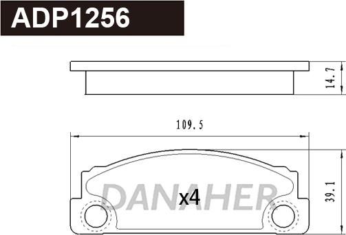 Danaher ADP1256 - Bremžu uzliku kompl., Disku bremzes autodraugiem.lv