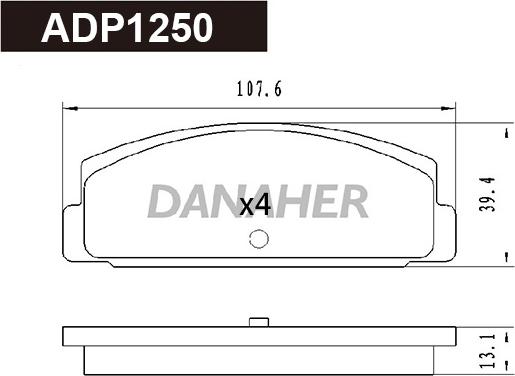 Danaher ADP1250 - Bremžu uzliku kompl., Disku bremzes autodraugiem.lv