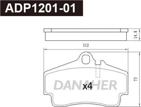 Danaher ADP1201-01 - Bremžu uzliku kompl., Disku bremzes autodraugiem.lv