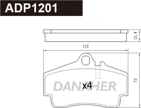 Danaher ADP1201 - Bremžu uzliku kompl., Disku bremzes autodraugiem.lv
