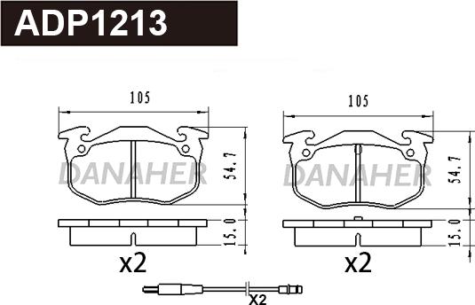 Danaher ADP1213 - Bremžu uzliku kompl., Disku bremzes autodraugiem.lv