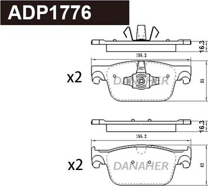 Danaher ADP1776 - Bremžu uzliku kompl., Disku bremzes autodraugiem.lv