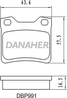 Danaher DBP991 - Bremžu uzliku kompl., Disku bremzes autodraugiem.lv